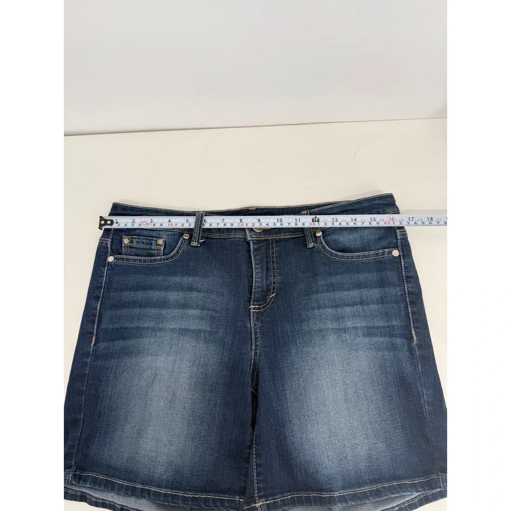 Bandolino Karyn Boyfriend Denim Shorts Dark Wash Blue Womens Sz 6P Petite